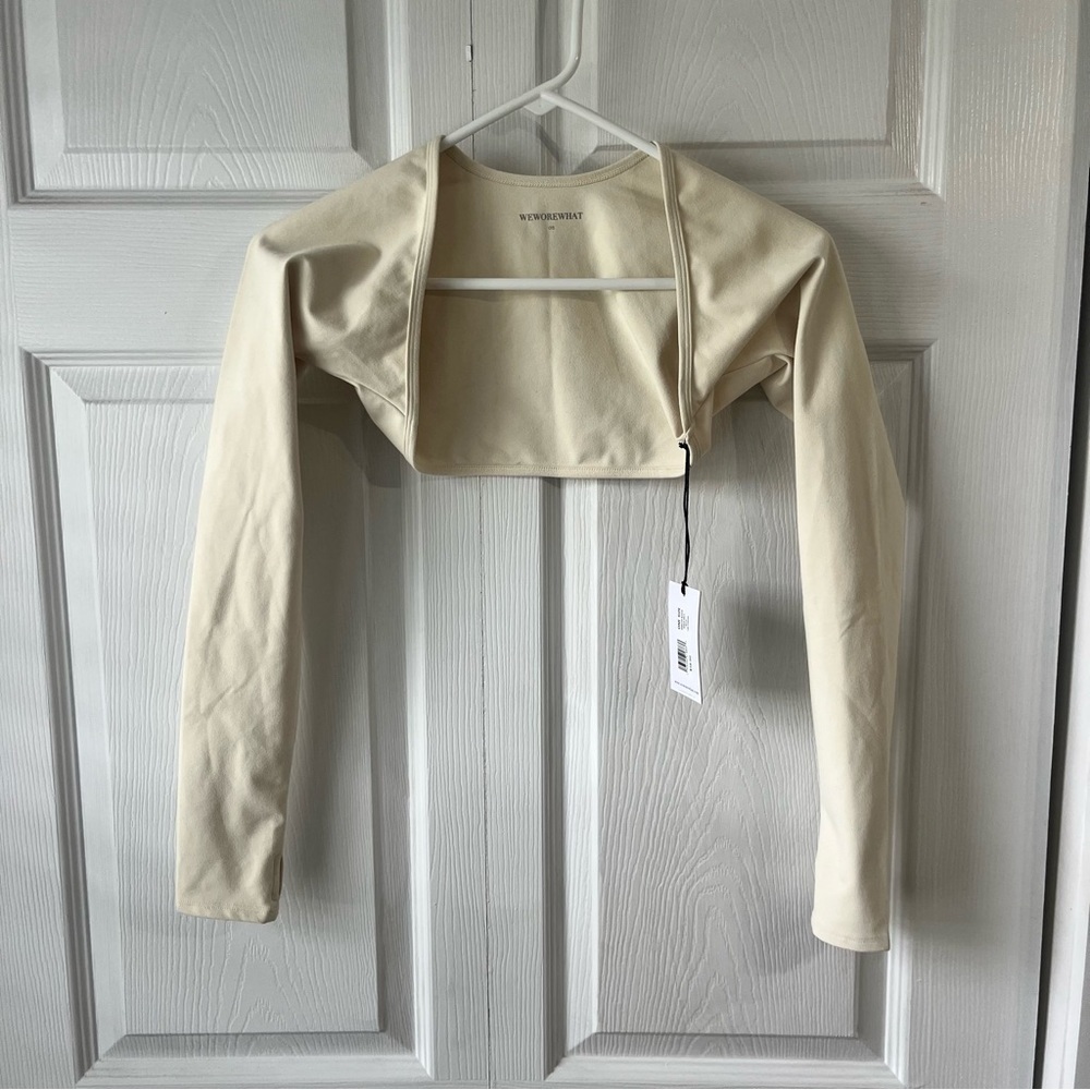WEWOREWHAT Off-White Dancer Sleeve Top NEW One Size Balletcore